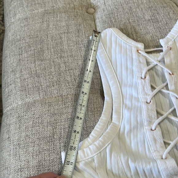 FREE PEOPLE INTIMATELY WOMENS WHITE LACE-UP TANK TOP SIZE M - Picture 12 of 14